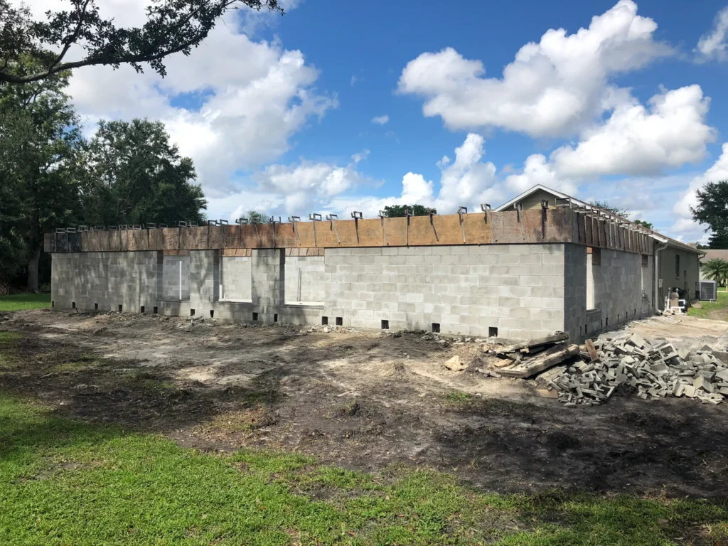 Construction Contractor in Sanibel prepares formwork for tie-beam