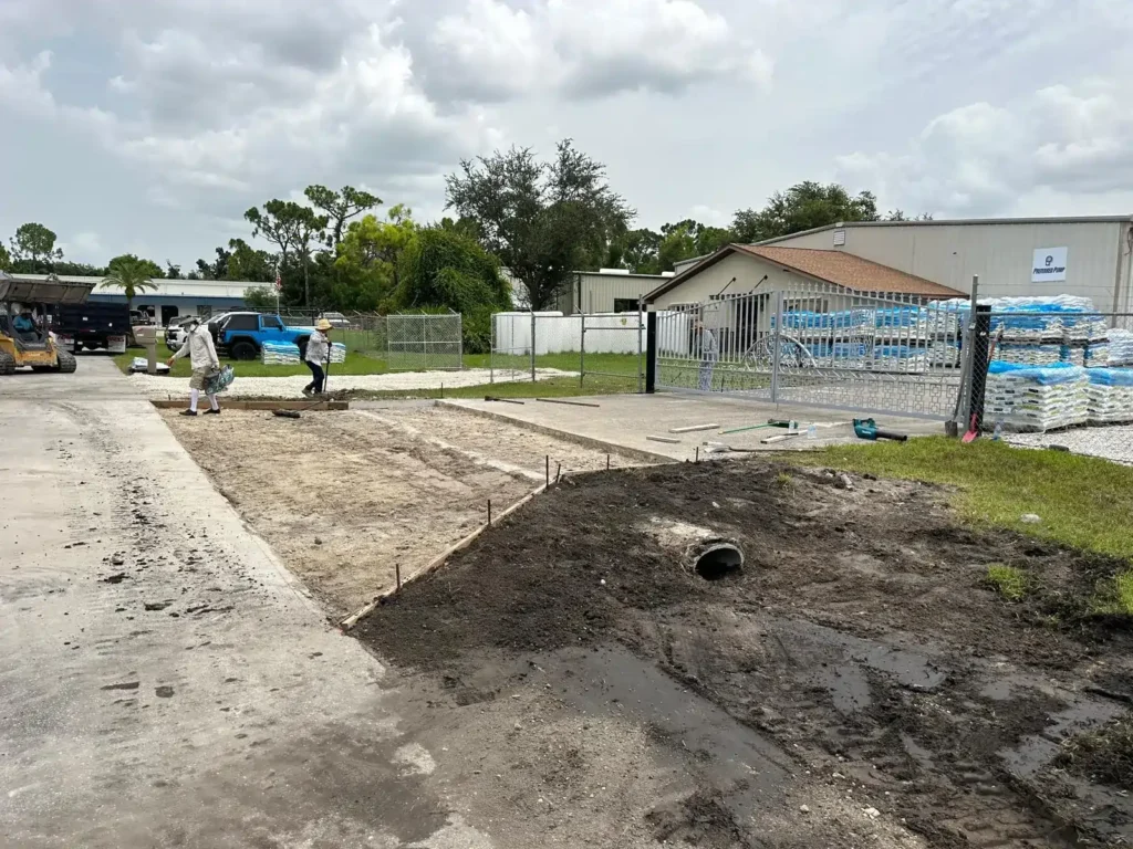 Installed culvert before concrete is poured over it.