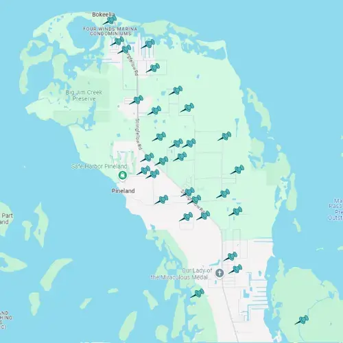 Map showing Tarpon Gulf project locations in Bokeelia.