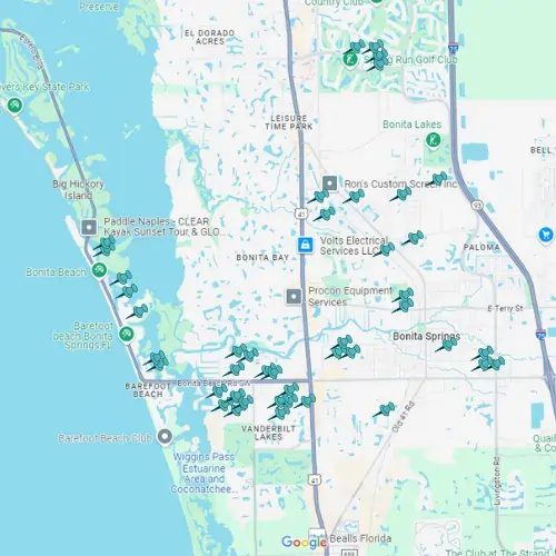 Map showing Tarpon Gulf project locations in Bonita Springs.