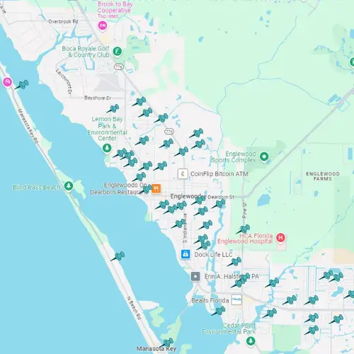 Map showing Tarpon Gulf project locations in Englewood.