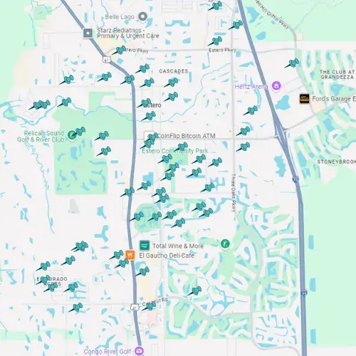 Map showing Tarpon Gulf project locations in Estero.