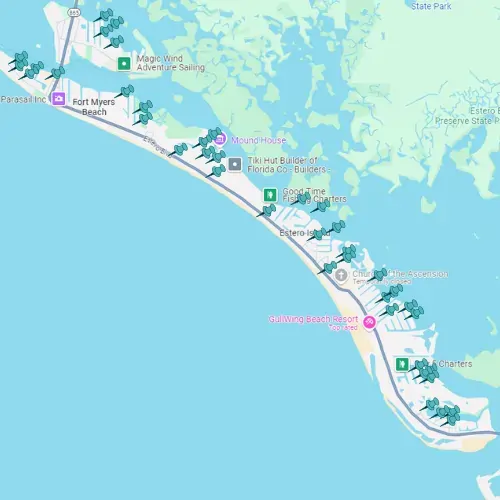 Map showing Tarpon Gulf project locations in Fort Myers Beach.