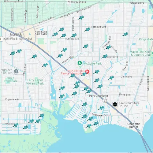 Map showing Tarpon Gulf project locations in Port Charlotte.